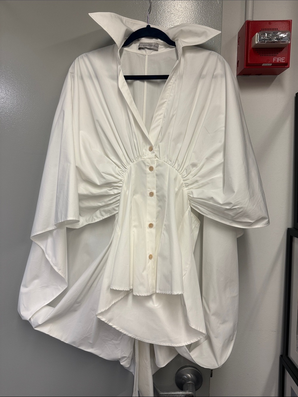 Palmer Harding Gathered Front White Button-Down Women's shirt